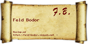Feld Bodor névjegykártya